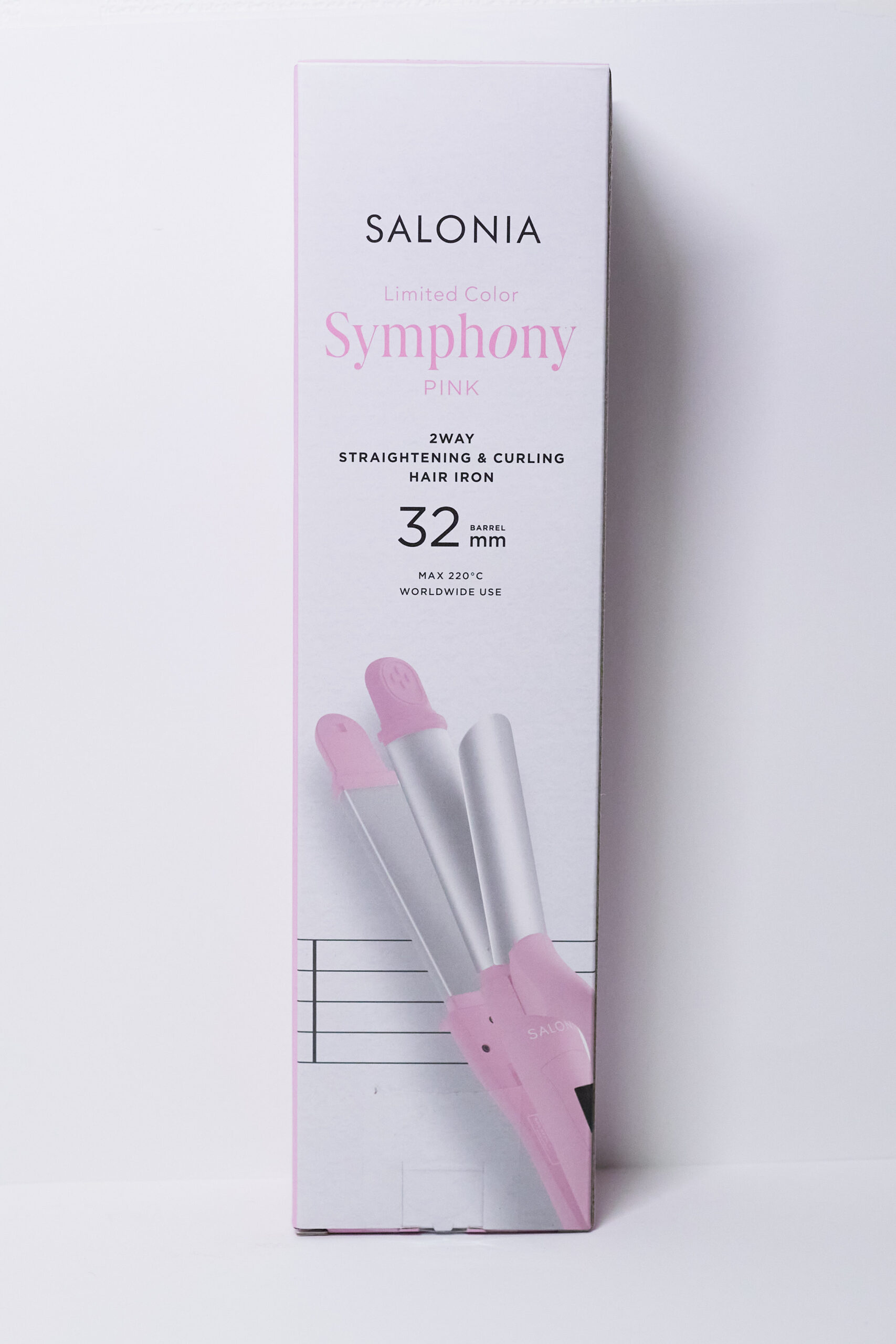 SALONIA サロニア 2WAY ヘアアイロン 32mm シンフォニーピンク ストレート カール アイロン コテ SL-002ASP