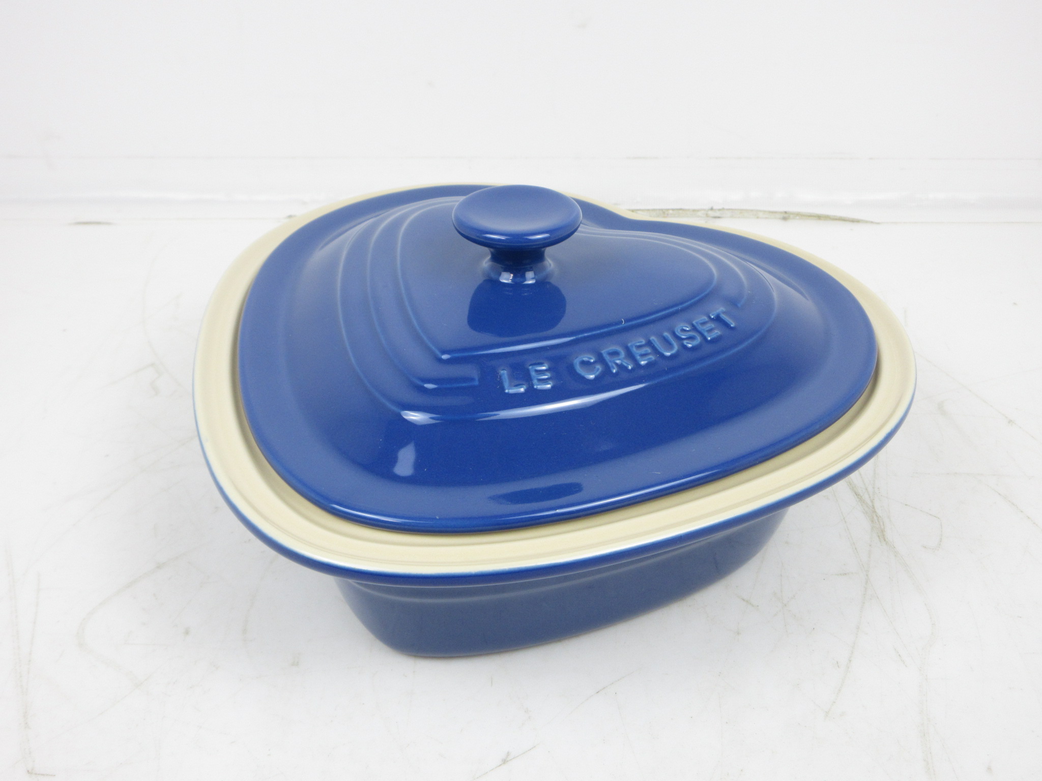 ル・クルーゼ LE CREUSET ストーンウェア ディープハートディッシュ ブルー
