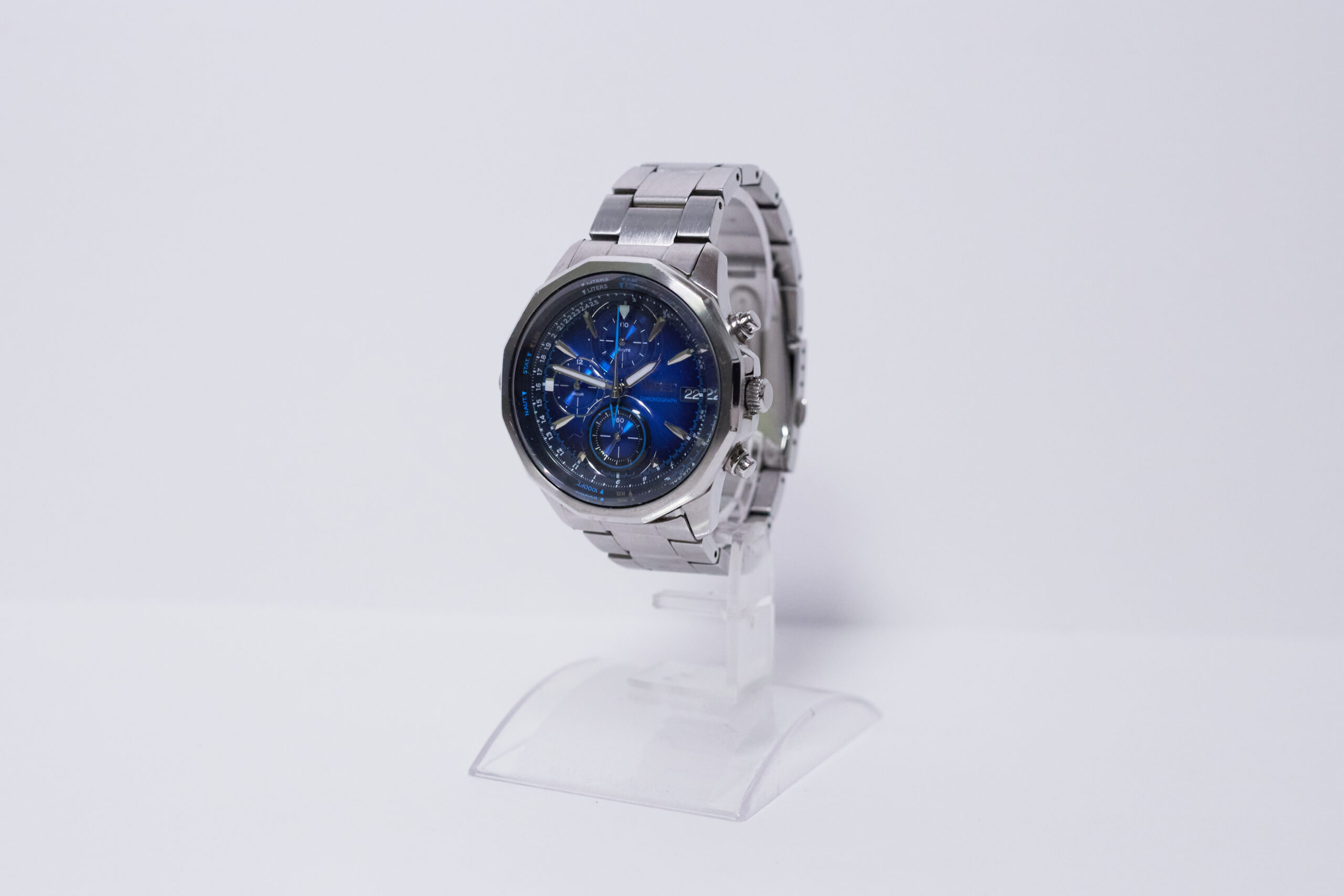 SEIKO セイコー ワイアード QZ VK67-K090 クロノグラフ デイト ラウンド 腕時計