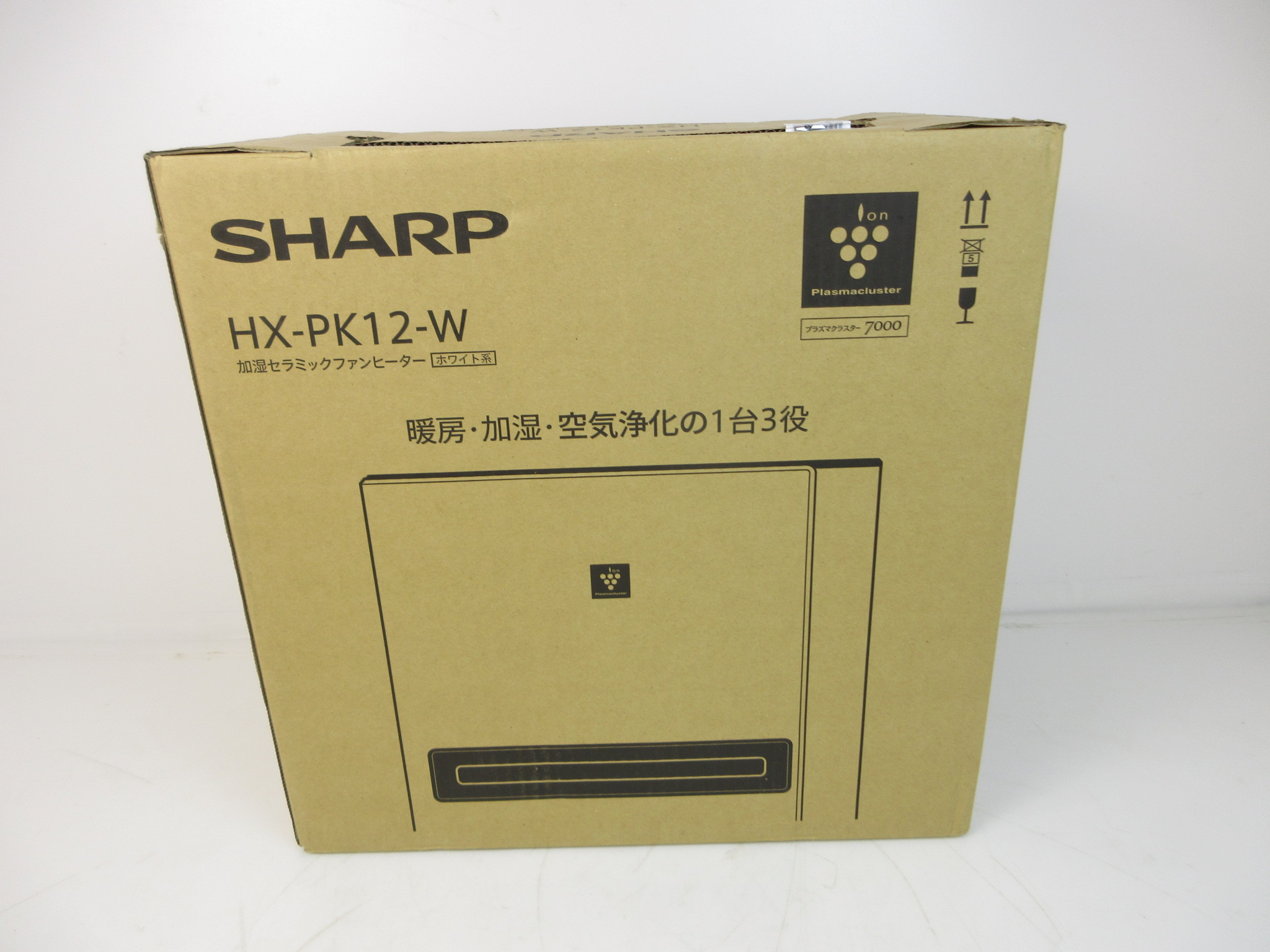 シャープ 加湿 セラミックファンヒーター プラズマクラスター HX-PK12-W