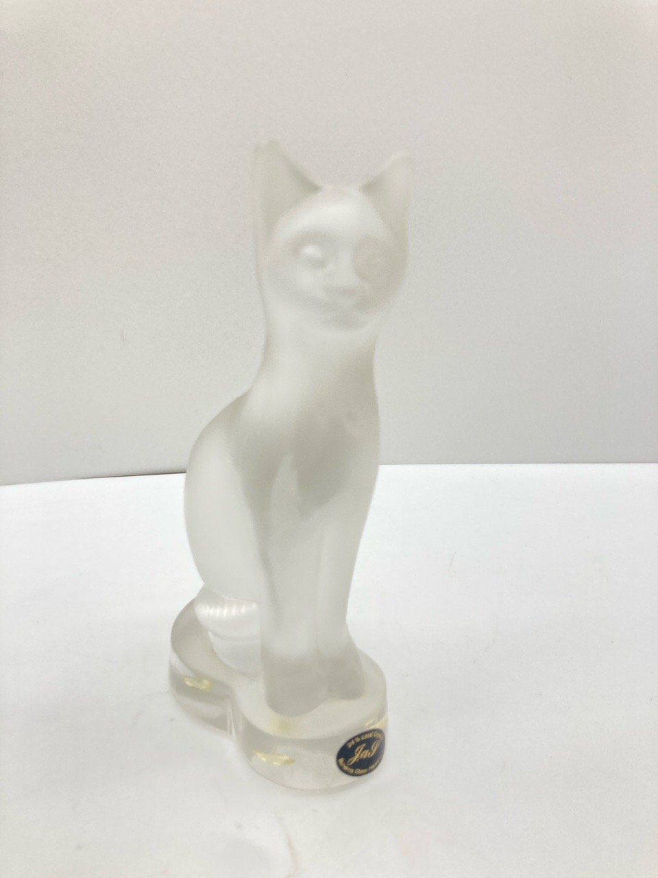 ネコ Bohemia glass ボヘミア ガラス オブジェ