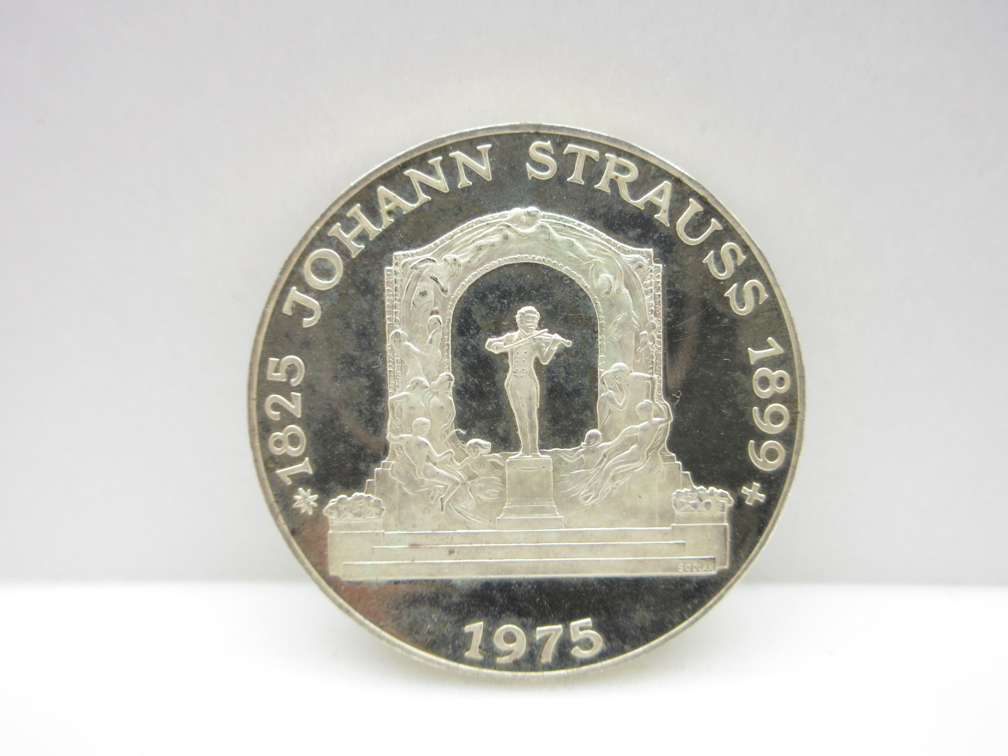 OSTERREICH REPUBLIK オーストリア 1975年 100シリング 1825 JOHANN STRAUSS 1899 コイン 銀貨