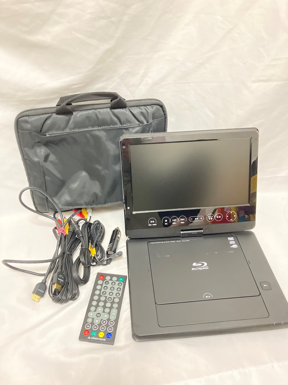 グリーンハウス 10.1型ワイドTFT液晶(LED) ポータブル ブルーレイプレーヤー GH-PBD10D-BK